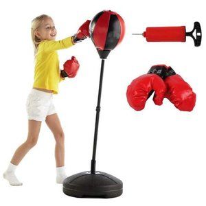 Adjustable Height Kids Children Punching Ball Bag Speed Boxing Sports Set Fighti